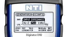 Digirator DR2  écran de Sélection de l'Impédance de synchronisation