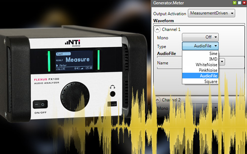 From firmware V2.9.0 of the FX100, the user may load any signal as an audio file and then replay it using a generator module of the FX100. 
