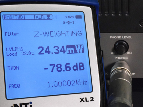 For quality assurance, the maximum output power of an amplifier can be quickly and efficiently checked using the XL2 Audio Analyzer.
