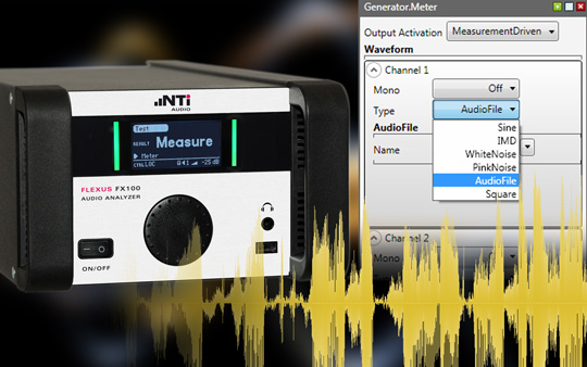 Playback of audio files on the FX100 Generator