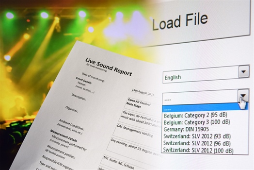 Neu gestalteter Schallpegelmessbericht