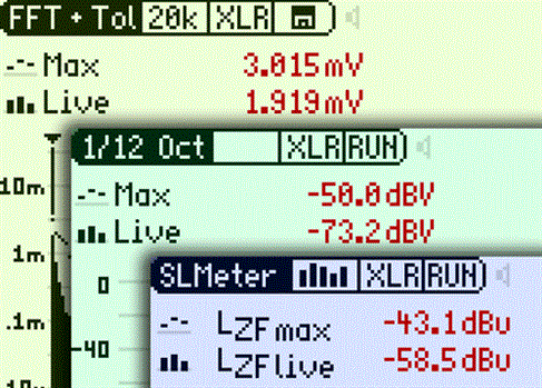 XL2 misst Frequenzspektrum von Audiosignalen