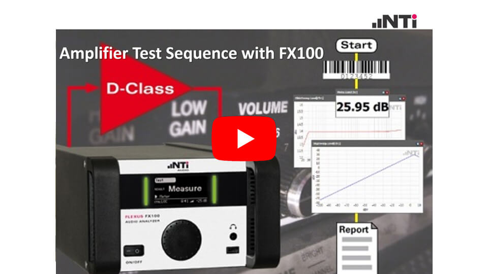 Amplifier Test Sequence with the FX100 Audio Analyser