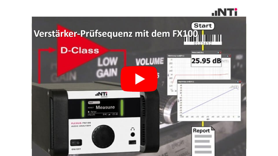 Verstärker-Prüfsequenz mit dem FX100 Akustik-Analysator