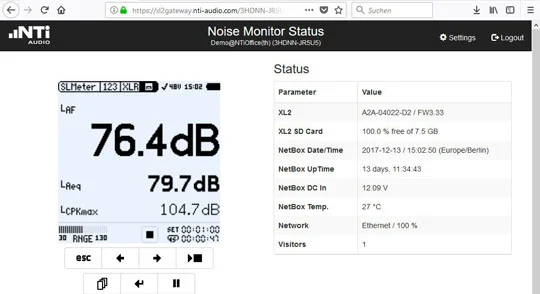 Nti Audio Gateway Noise Monitor Status