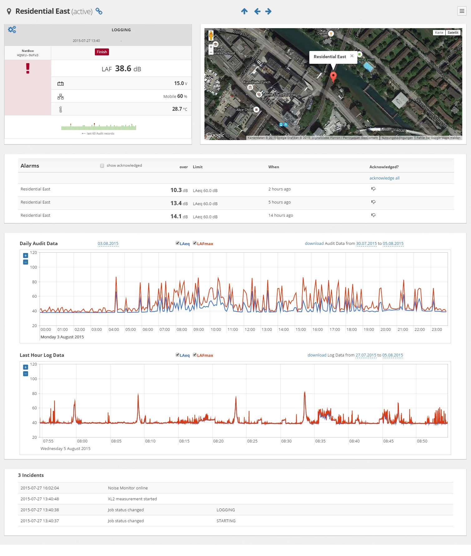 Noisescout Location View Managed Noise Monitoring